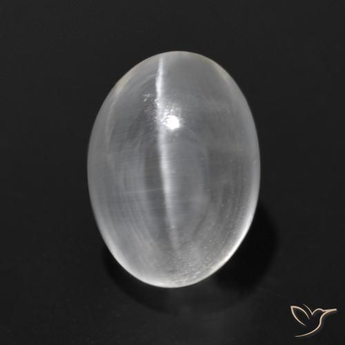 1.63ct طبيعي أبيض شفاف عين القط سيليمانايت, بيضوي, شفاف