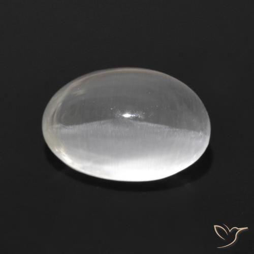 1.29ct طبيعي أبيض شفاف عين القط سيليمانايت, بيضوي, شفاف