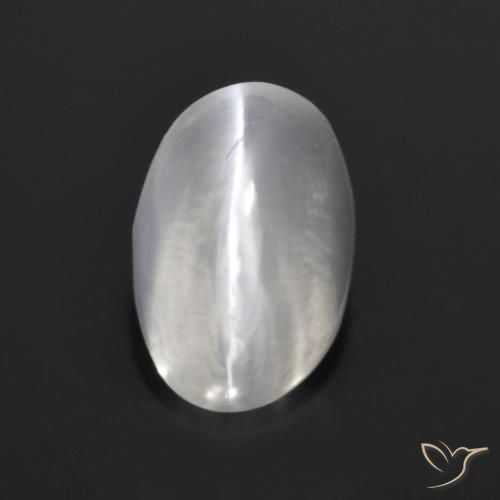 1.40ct طبيعي أبيض شفاف عين القط سيليمانايت, بيضوي, شفاف