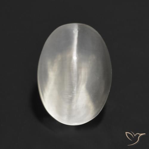 1.60ct طبيعي رمادى فاتح جدا عين القط سيليمانايت, بيضوي, شفاف