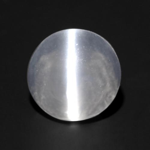 عين القط سيليمانايت أبيض شفاف طبيعي، قصة دائرى، 1.22 قيراط، شفاف