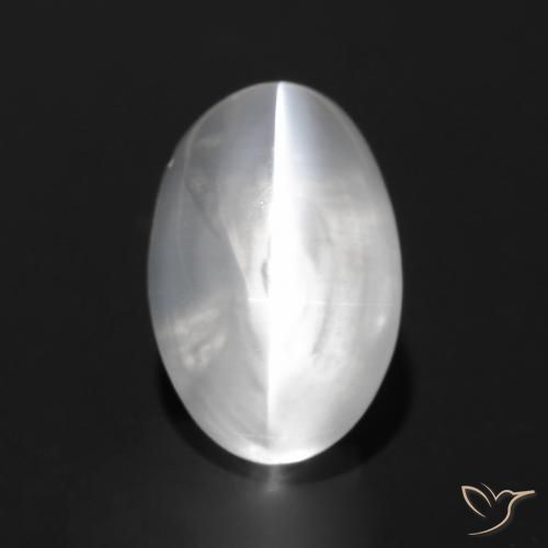 1.53ct طبيعي أبيض عين القط سيليمانايت, بيضوي, شفاف