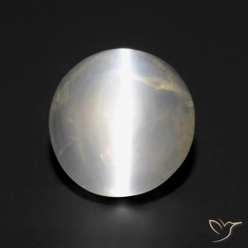 1.57ct طبيعي أبيض دافئ عين القط سيليمانايت, دائري, شفاف