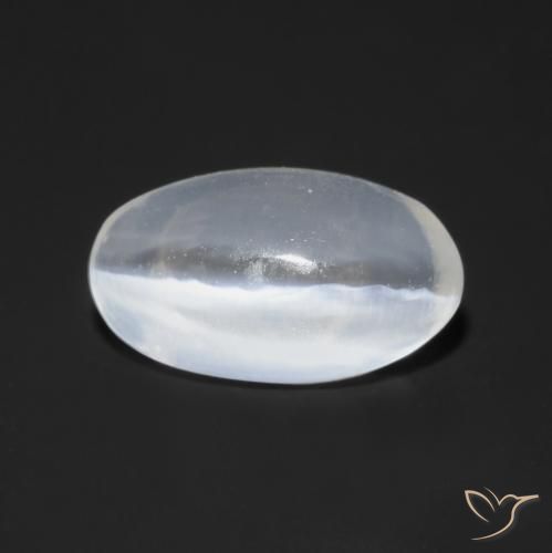 0.77ct طبيعي أبيض شفاف عين القط سيليمانايت, بيضوي, شفاف