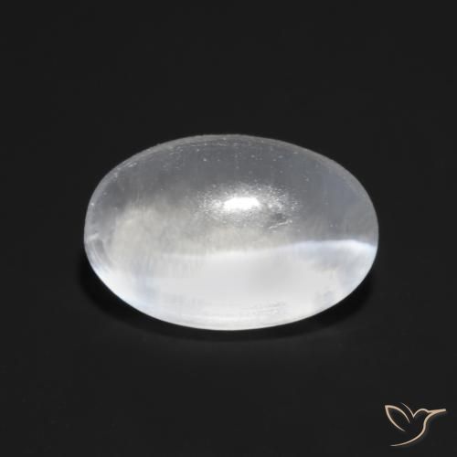 1.04ct طبيعي أبيض شفاف عين القط سيليمانايت, بيضوي, شفاف