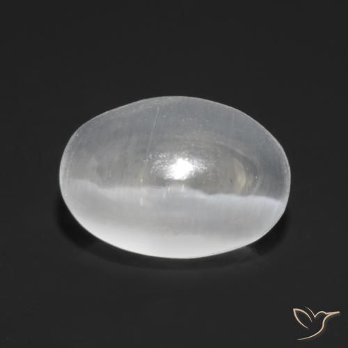 1.13ct طبيعي أبيض شفاف عين القط سيليمانايت, بيضوي, شفاف