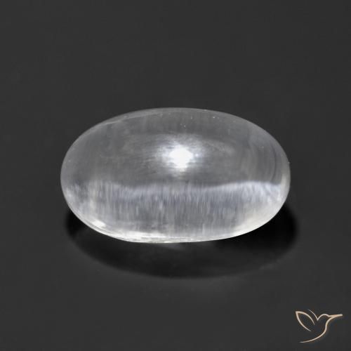 1.24ct طبيعي أبيض شفاف عين القط سيليمانايت, بيضوي, شفاف