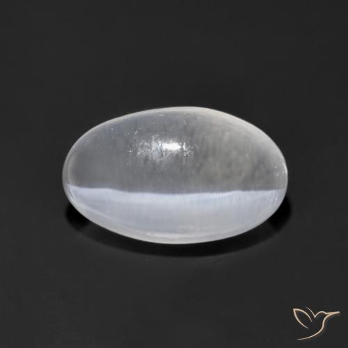 1.39ct طبيعي أبيض شفاف عين القط سيليمانايت, بيضوي, شفاف