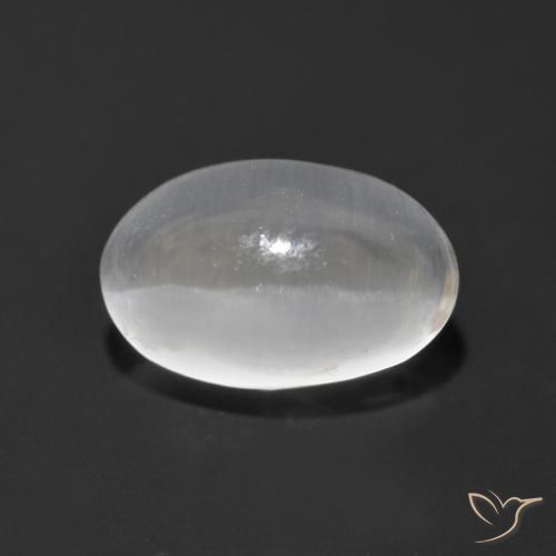 1.36ct طبيعي أبيض عين القط سيليمانايت, بيضوي, شفاف