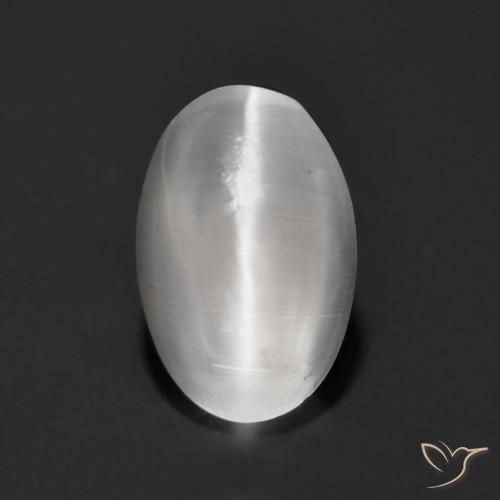 1.17ct طبيعي أبيض عين القط سيليمانايت, بيضوي, شفاف