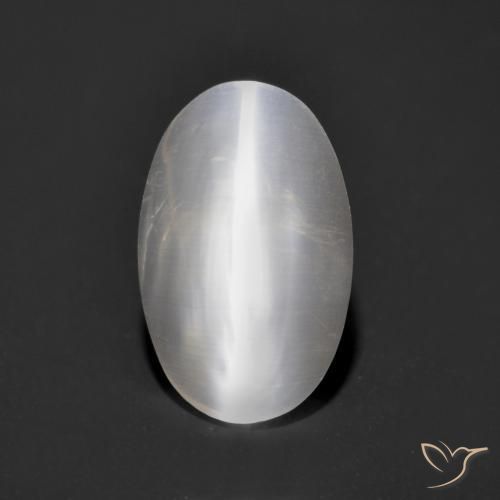 1.34ct طبيعي رمادى فاتح جدا عين القط سيليمانايت, بيضوي, شفاف