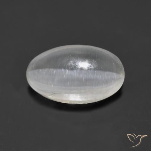 1.46ct طبيعي أبيض شفاف عين القط سيليمانايت, بيضوي, شفاف