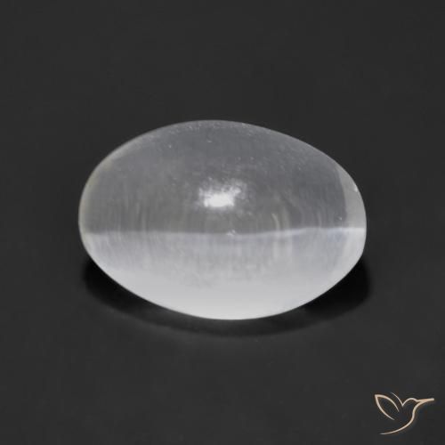 1.25ct طبيعي أبيض شفاف عين القط سيليمانايت, بيضوي, شفاف