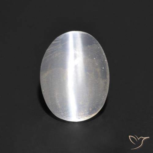 0.83ct طبيعي أبيض شفاف عين القط سيليمانايت, بيضوي, شفاف