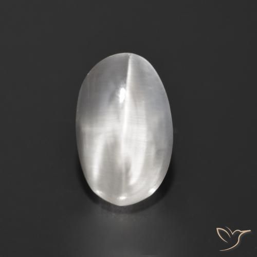 1.27ct طبيعي رمادى فاتح جدا عين القط سيليمانايت, بيضوي, شفاف
