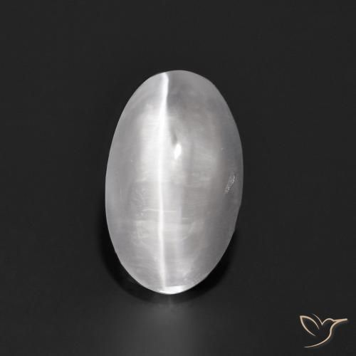 0.94ct طبيعي رمادى فاتح جدا عين القط سيليمانايت, بيضوي, شفاف