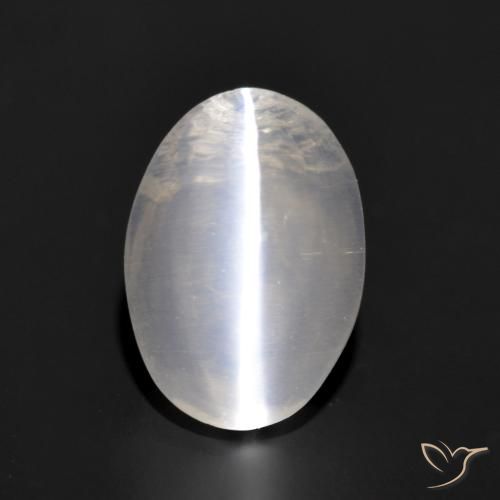 1.24ct طبيعي رمادى فاتح جدا عين القط سيليمانايت, بيضوي, شفاف