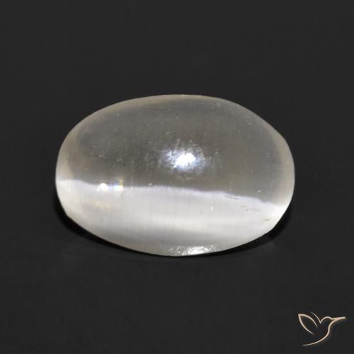 1.11ct طبيعي رمادى فاتح جدا عين القط سيليمانايت, بيضوي, نصف شفاف