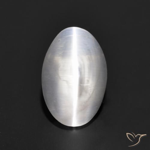 1.24ct طبيعي رمادى فاتح جدا عين القط سيليمانايت, بيضوي, شفاف