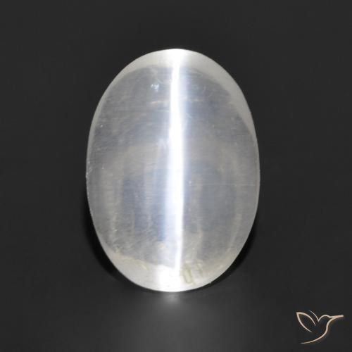 1.13ct طبيعي رمادى فاتح جدا عين القط سيليمانايت, بيضوي, شفاف