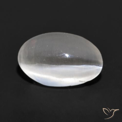 1.19ct طبيعي رمادى فاتح جدا عين القط سيليمانايت, بيضوي, شفاف