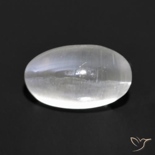1.35ct طبيعي رمادى فاتح جدا عين القط سيليمانايت, بيضوي, شفاف