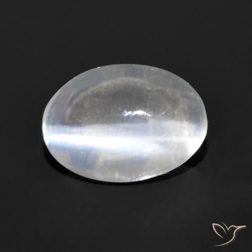 1.06ct طبيعي رمادى فاتح جدا عين القط سيليمانايت, بيضوي, شفاف
