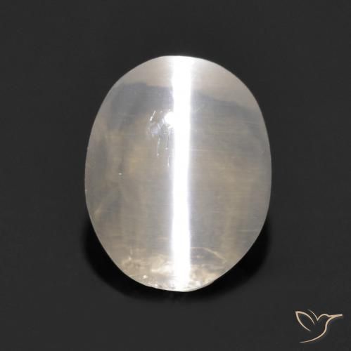 1.11ct طبيعي رمادى فاتح جدا عين القط سيليمانايت, بيضوي, شفاف