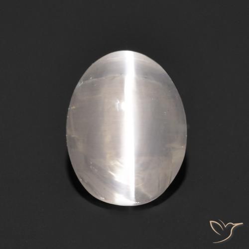 1.18ct طبيعي رمادى فاتح جدا عين القط سيليمانايت, بيضوي, شفاف