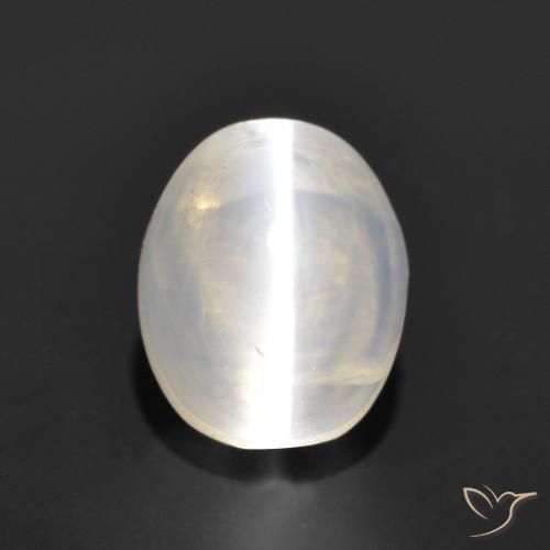 0.96ct طبيعي رمادى فاتح جدا عين القط سيليمانايت, بيضوي, شفاف