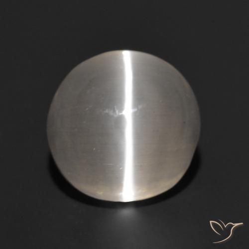 1.87ct طبيعي رمادى فاتح جدا عين القط سيليمانايت, دائري, نصف شفاف