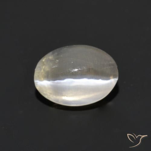 1.14ct طبيعي أبيض دافئ عين القط سيليمانايت, بيضوي, شفاف