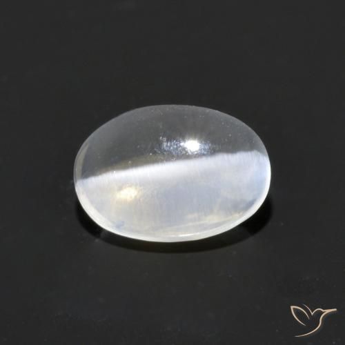 1.19ct طبيعي أبيض شفاف عين القط سيليمانايت, بيضوي, شفاف