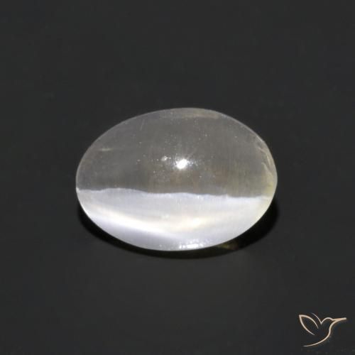 1.02ct طبيعي أبيض دافئ عين القط سيليمانايت, بيضوي, شفاف