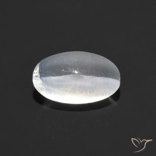 1.10ct طبيعي أبيض عين القط سيليمانايت, بيضوي, شفاف