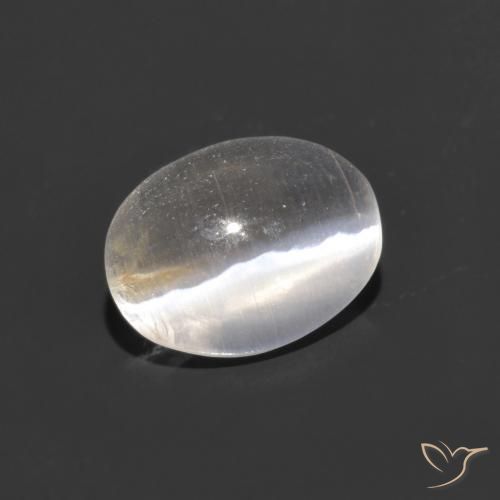 0.78ct طبيعي أبيض دافئ عين القط سيليمانايت, بيضوي, شفاف