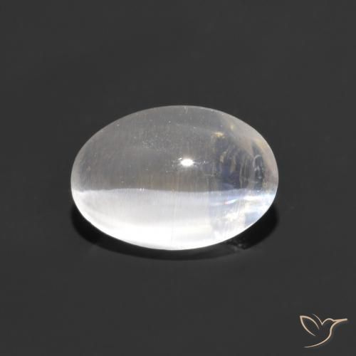 1.10ct طبيعي أبيض عين القط سيليمانايت, بيضوي, شفاف