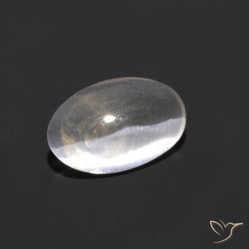 0.93ct طبيعي أبيض شفاف عين القط سيليمانايت, بيضوي, شفاف
