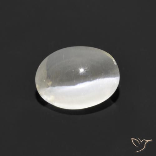 1.07ct طبيعي أبيض دافئ عين القط سيليمانايت, بيضوي, شفاف