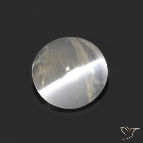 1.01ct طبيعي أبيض دافئ عين القط سيليمانايت, بيضوي, شفاف