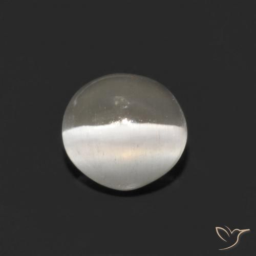 0.79ct طبيعي أبيض دافئ عين القط سيليمانايت, بيضوي, شفاف