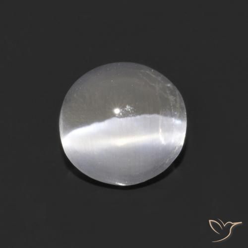 0.93ct طبيعي أبيض شفاف عين القط سيليمانايت, بيضوي, شفاف