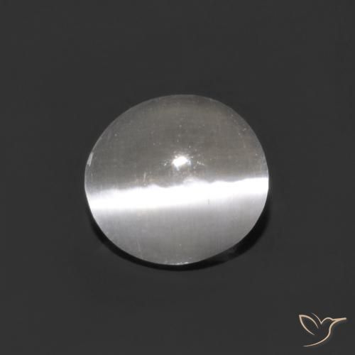 0.75ct طبيعي أبيض شفاف عين القط سيليمانايت, بيضوي, شفاف