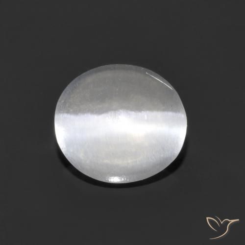 1.16ct طبيعي أبيض شفاف عين القط سيليمانايت, بيضوي, شفاف