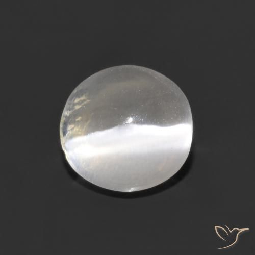 1.05ct طبيعي أبيض شفاف عين القط سيليمانايت, بيضوي, شفاف