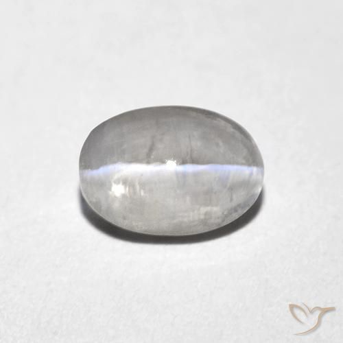1.10ct طبيعي رمادى فاتح جدا عين القط سيليمانايت, بيضوي, شفاف