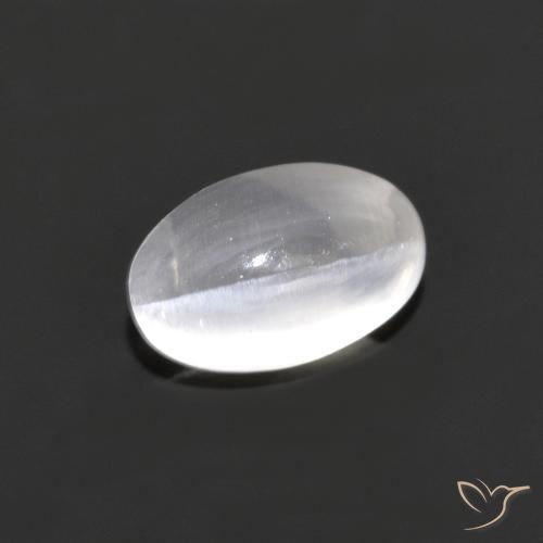 1.18ct طبيعي رمادى فاتح جدا عين القط سيليمانايت, بيضوي, شفاف