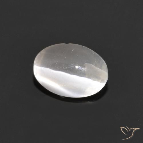 0.98ct طبيعي رمادى فاتح جدا عين القط سيليمانايت, بيضوي, شفاف