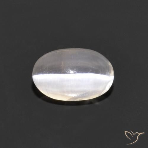 1.00ct طبيعي رمادى فاتح جدا عين القط سيليمانايت, بيضوي, شفاف