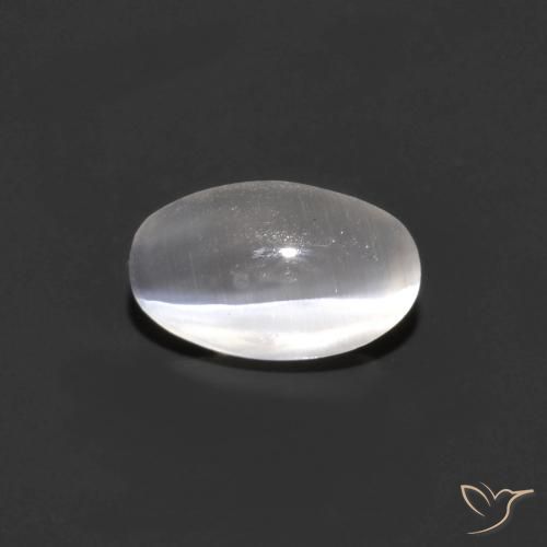 0.81ct طبيعي رمادى فاتح جدا عين القط سيليمانايت, بيضوي, شفاف